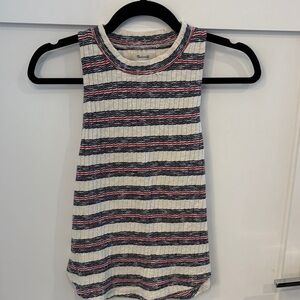 Madewell Striped Ribbed Tank Top in Navy and Red
